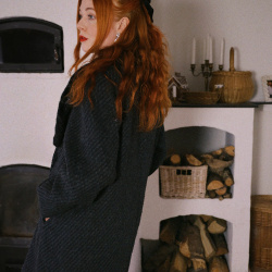 Black, Grey &amp; Green Pattern Vintage Coat | S/M