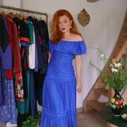 Stunning Blue 70's Vintage Gown | XS/S