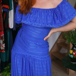 Stunning Blue 70's Vintage Gown | XS/S