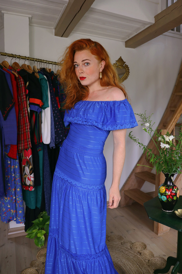 Stunning Blue 70's Vintage Gown | XS/S