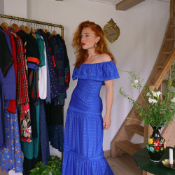 Stunning Blue 70's Vintage Gown | XS/S