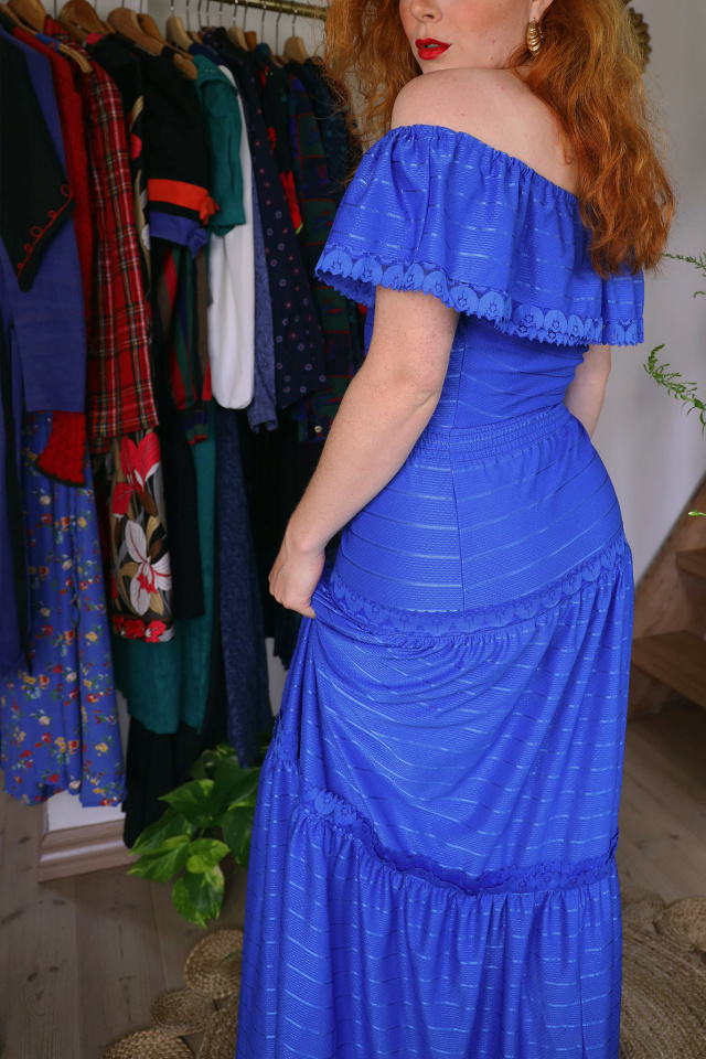 Stunning Blue 70's Vintage Gown | XS/S