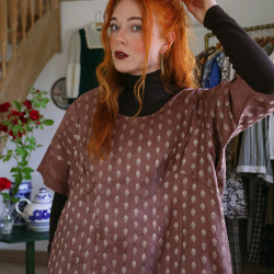 Rustic Brown Shimmer Kaftan | XL