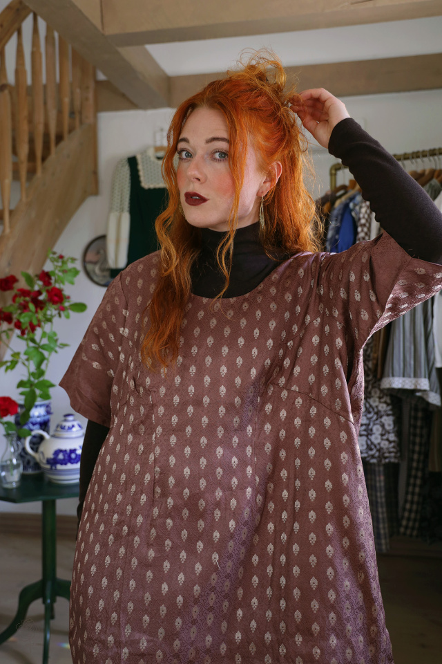 Rustic Brown Shimmer Kaftan | XL