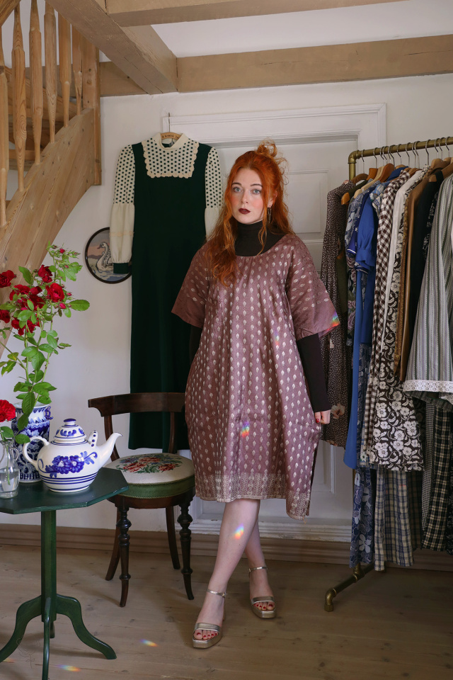 Rustic Brown Shimmer Kaftan | XL