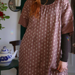 Rustic Brown Shimmer Kaftan | XL