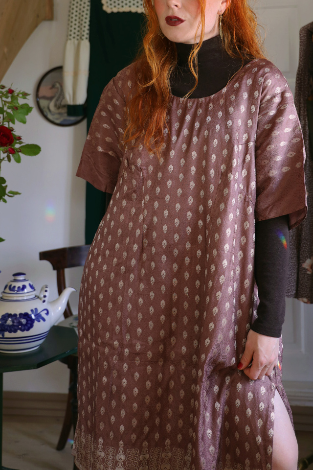 Rustic Brown Shimmer Kaftan | XL