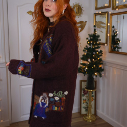 Stunning Burgundy Vintage Cardigan | L