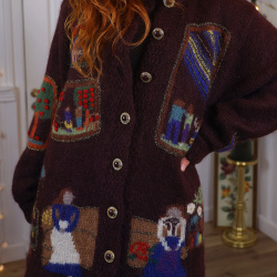 Stunning Burgundy Vintage Cardigan | L