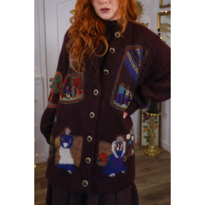 Stunning Burgundy Vintage Cardigan | L