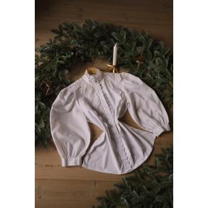 Stunning Frilly Lace White Vintage Blouse | S/M