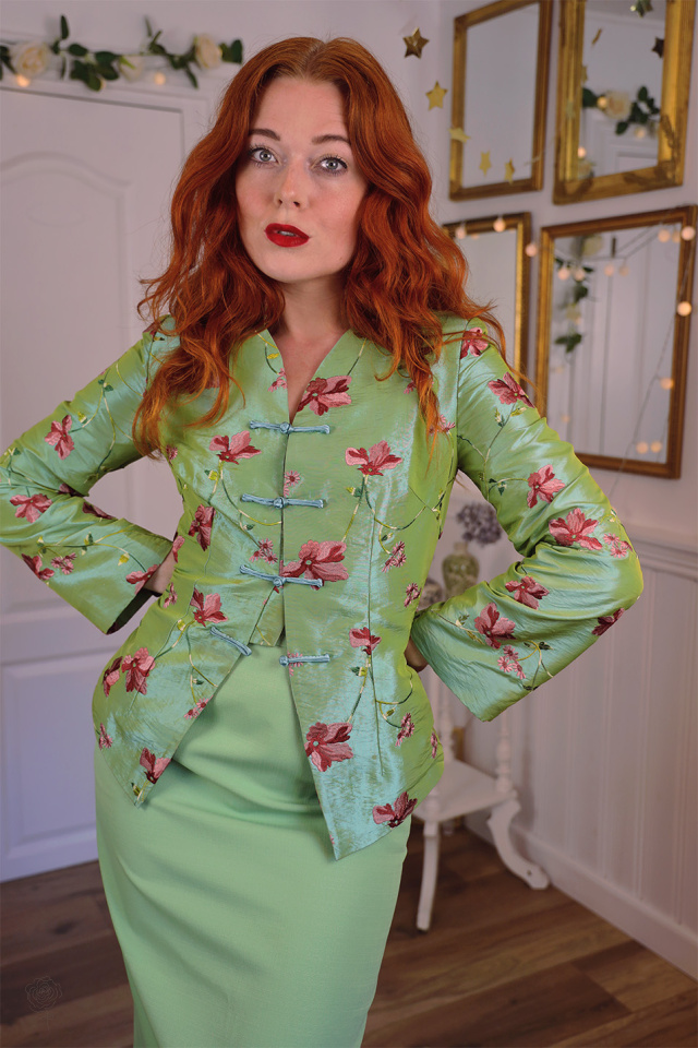 Green Floral Embroidered Jacket | S