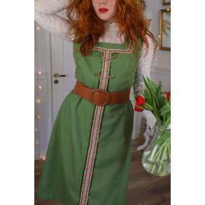 Stunning Green Floral Ribbon Vintage Dress | L