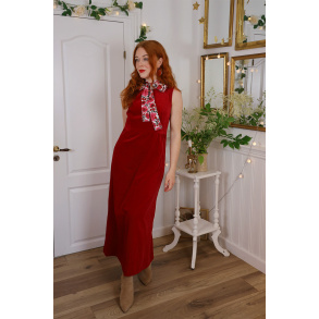 Stunning Red Velvet Maxi Dress | M