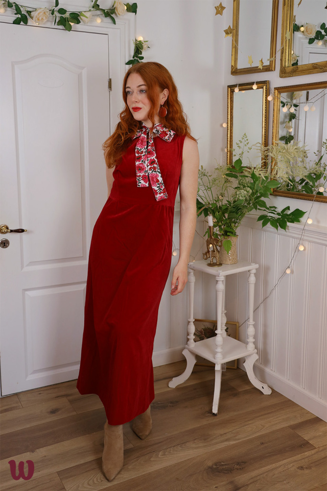 Stunning Red Velvet Maxi Dress | M