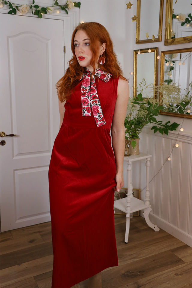 Stunning Red Velvet Maxi Dress | M