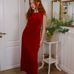 Stunning Red Velvet Maxi Dress | M