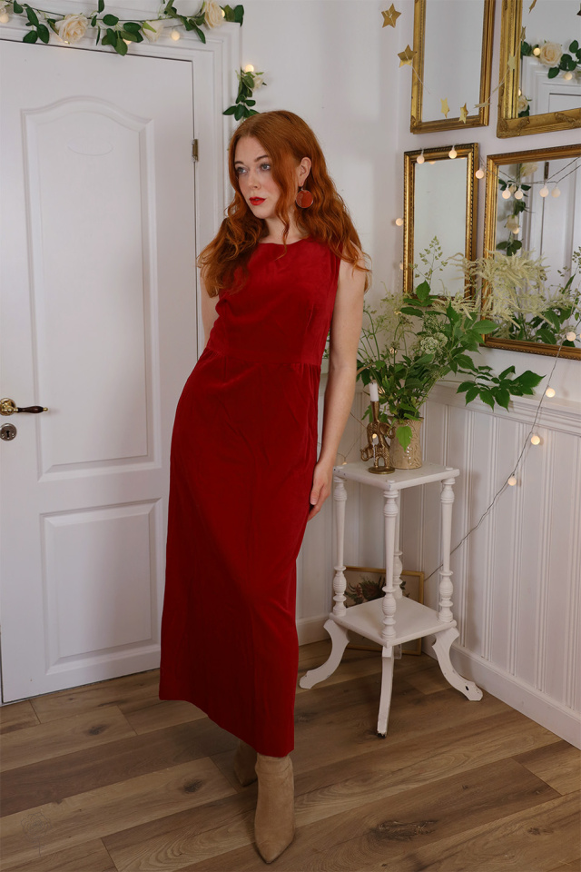 Stunning Red Velvet Maxi Dress | M