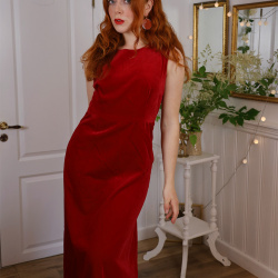 Stunning Red Velvet Maxi Dress | M