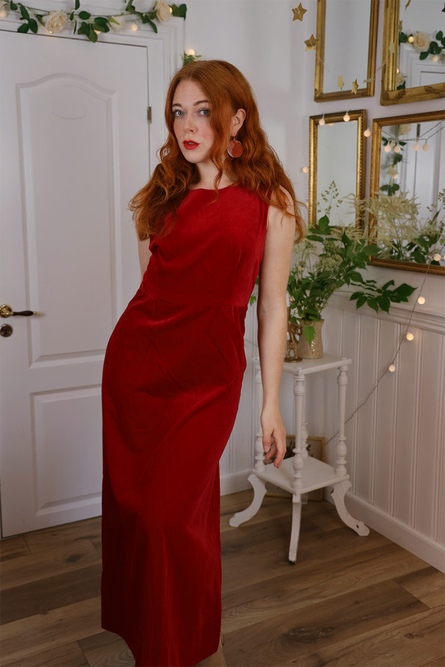 Stunning Red Velvet Maxi Dress | M