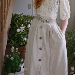 Stunning Sand Cottagecore Vintage Skirt | S