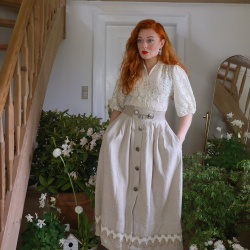 Stunning Sand Cottagecore Vintage Skirt | S