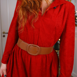 Soft Bright Red Vintage Dress | S/M