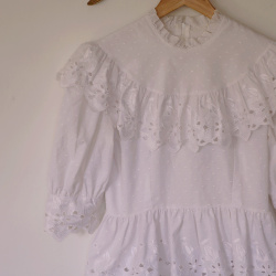 Romantic Danish Ruffle Vintage Top | XS/S