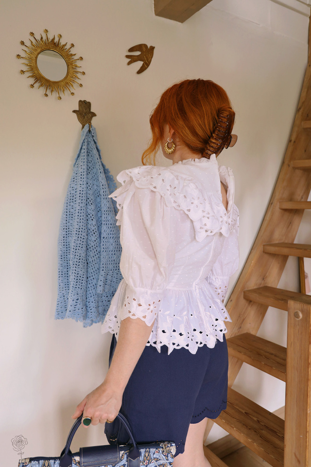 Romantic Danish Ruffle Vintage Top | XS/S