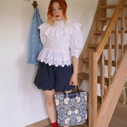 Romantic Danish Ruffle Vintage Top | XS/S
