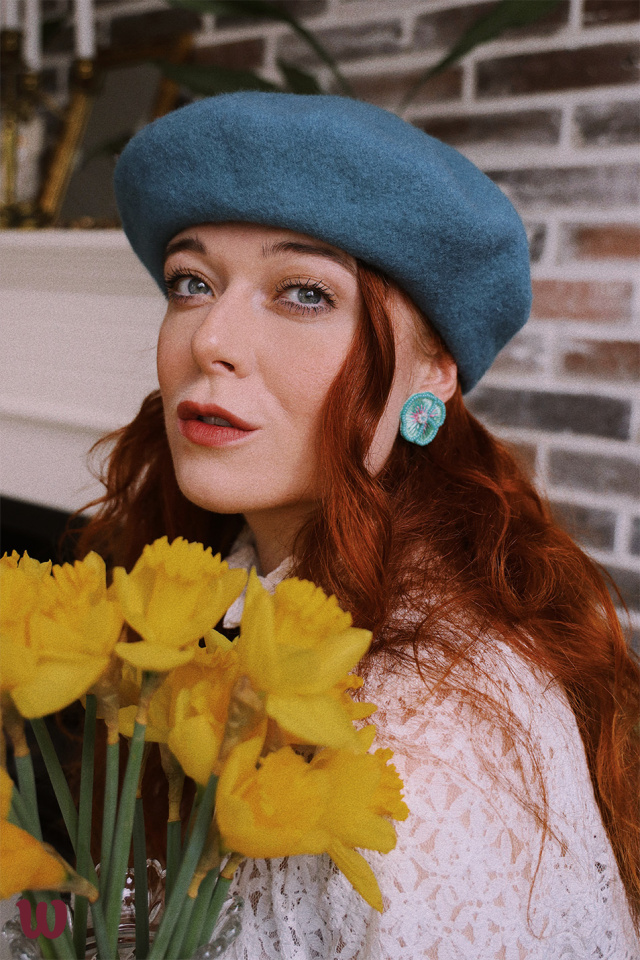 Summer Day Sky Blue Wool Beret