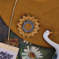 Sunflower Brooch Pin