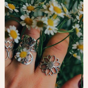 Silver Sunflower Ring