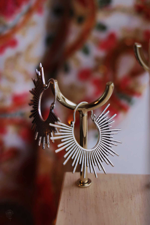 Sunshine Earrings | Silver &amp; Brass