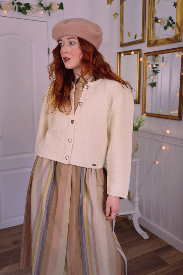 Super Light Yellow Vintage Cardigan | S