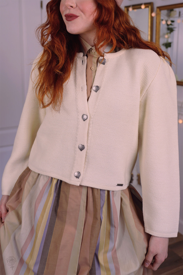 Super Light Yellow Vintage Cardigan | S