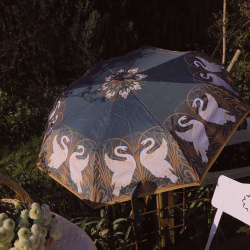 Swan Art Folding Umbrella 