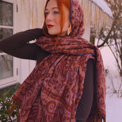 Sweet Plum Scarf &amp; Blanket 
