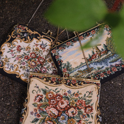 Warm Floral Tapestry Bag 