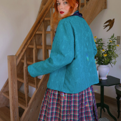 Teal Green Elegant Vintage Jacket | L/XL