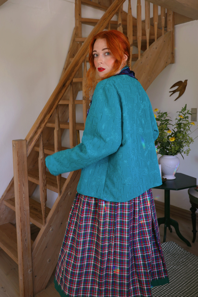 Teal Green Elegant Vintage Jacket | L/XL
