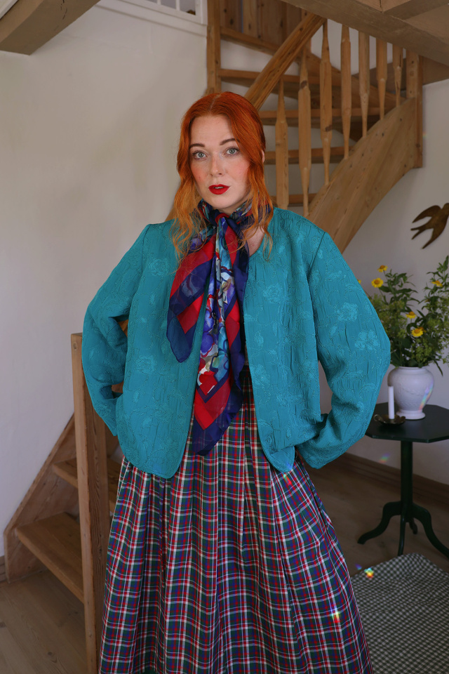 Teal Green Elegant Vintage Jacket | L/XL
