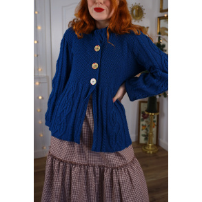 Teal Cable Knit Vintage Cardigan | S