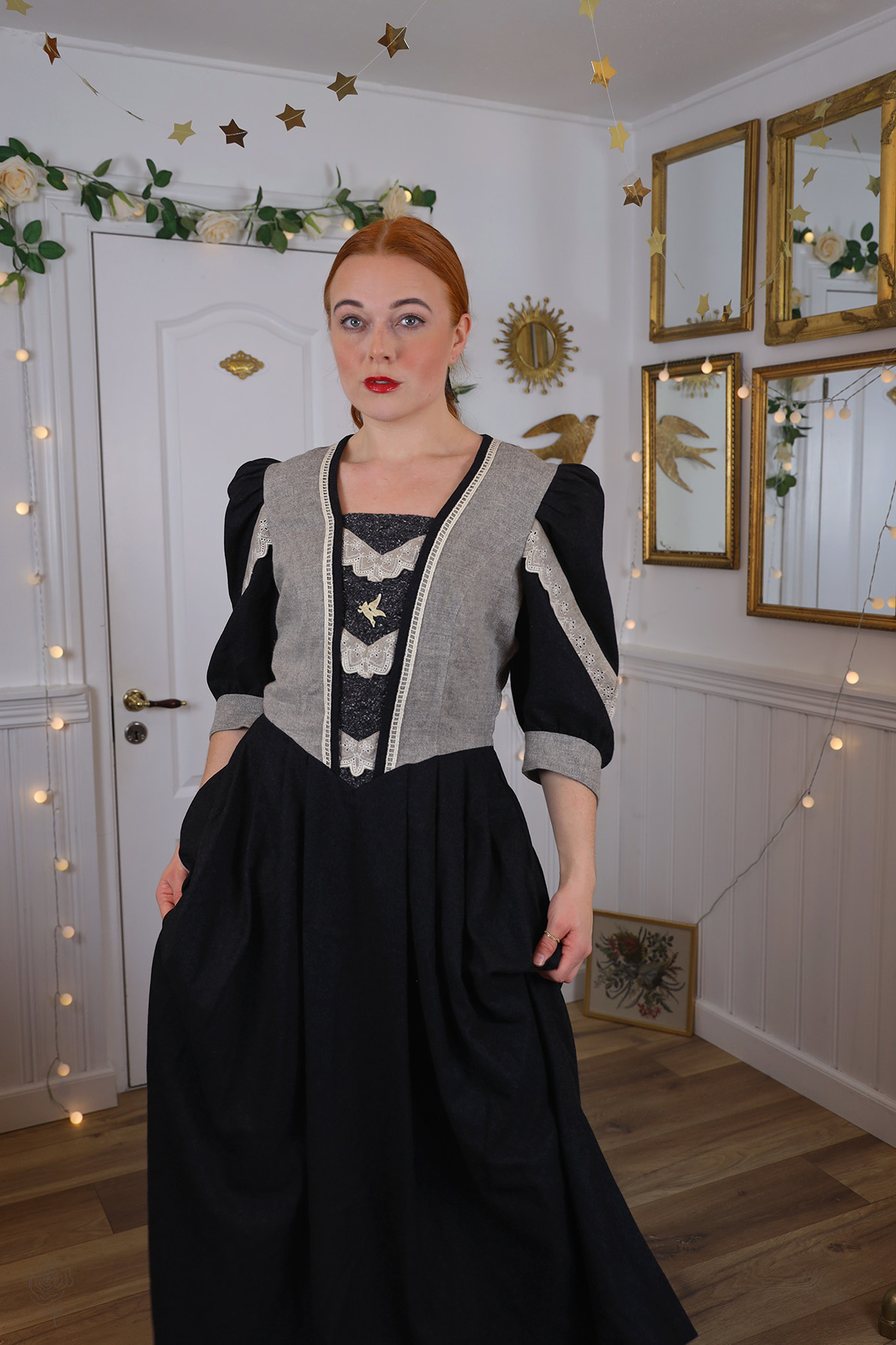 vintage dress cottagecore dress Stunning Thick | M - Catalog vintage dark academia dress vintage dress cottagecore dress Dylan Satin Dress | royalcore Beautiful vintage reproduction that Lace Shape:Round