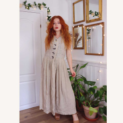 Thick Cream Vest Maxi Dress | M 