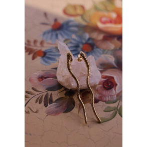 Thin Snake Earrings in Brass 