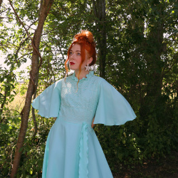 Dreamy Turquoise 70's Vintage Maxi | S