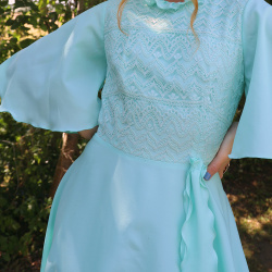 Dreamy Turquoise 70's Vintage Maxi | S