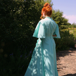 Dreamy Turquoise 70's Vintage Maxi | S