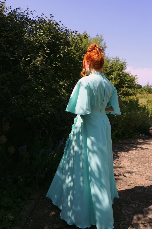 Dreamy Turquoise 70's Vintage Maxi | S